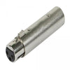 GlobalTone XLR Female to Male XLR 3 Pin Microphone Plug Adapter Silver - - Mounts For Less