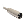 GlobalTone XLR Male to 6.3mm (1/4'') Male Microphone Plug Adapter Silver - - Mounts For Less