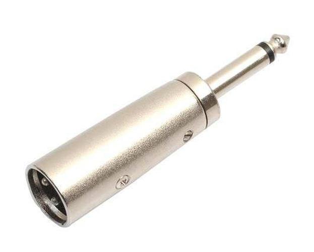 GlobalTone XLR Male to 6.3mm (1/4'') Male Microphone Plug Adapter Silver - - Mounts For Less
