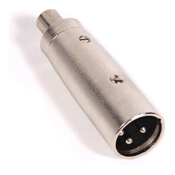 GlobalTone XLR Male to RCA Female 3 Pin Microphone Plug Adapter Silver - - Mounts For Less