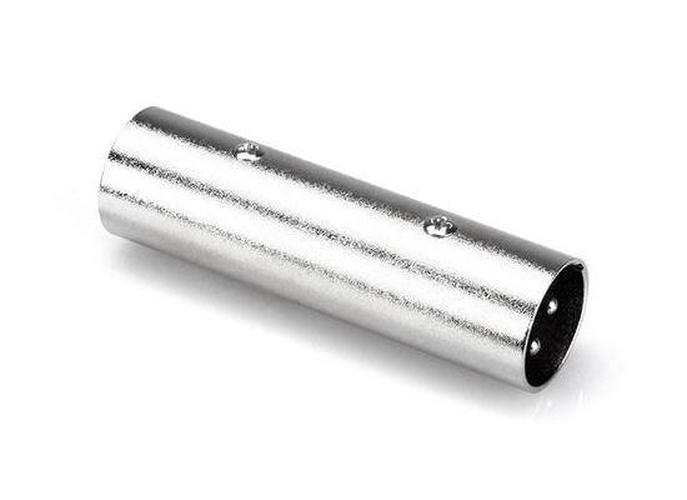 GlobalTone XLR Male to XLR Male Adapter 3 Pin Microphone Plug Silver - - Mounts For Less