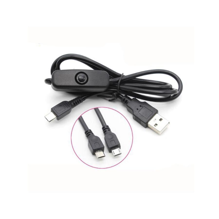 Globaltone 03547 1m USB to Micro USB with Switching Power Cord for Raspberry Pi 3 Zero W Black - - Mounts For Less