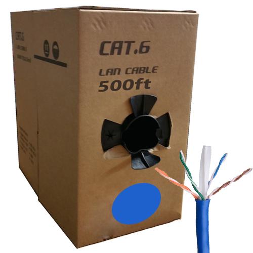 Globaltone Bulk Ethernet Network Cable 23AWG Cat6 UTP CCA Blue 500 Ft - - Mounts For Less