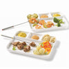 Gourmet - Set of 2 Porcelain Fondue and Appetizer Plates, 10.5" x 8.5", White - - Mounts For Less