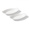 Gourmet - Set of 2 Porcelain Gratin Dishes, 10" x 5", Oven Safe, White - - Mounts For Less