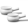Gourmet - Set of 2 Porcelain Onion Soup Bowls, 300ml Capacity, Oven Safe, White - - Mounts For Less