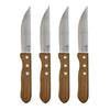 Gourmet - Set of 4 Steak Knives with Stainless Steel Blade, Acacia Wood Handle - - Mounts For Less