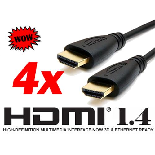 HDMI Cable v1.4 support 3D and Ethernet 1080p 6 feets (4 pack) - - Mounts For Less