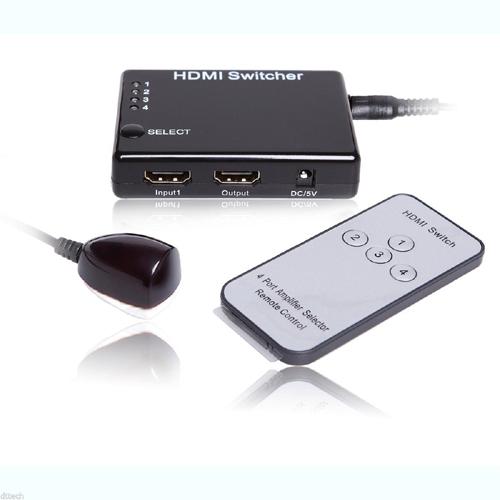 HDMI Switcher 4 inputs / 1 output + remote control 1080p v1.4 3D - - Mounts For Less
