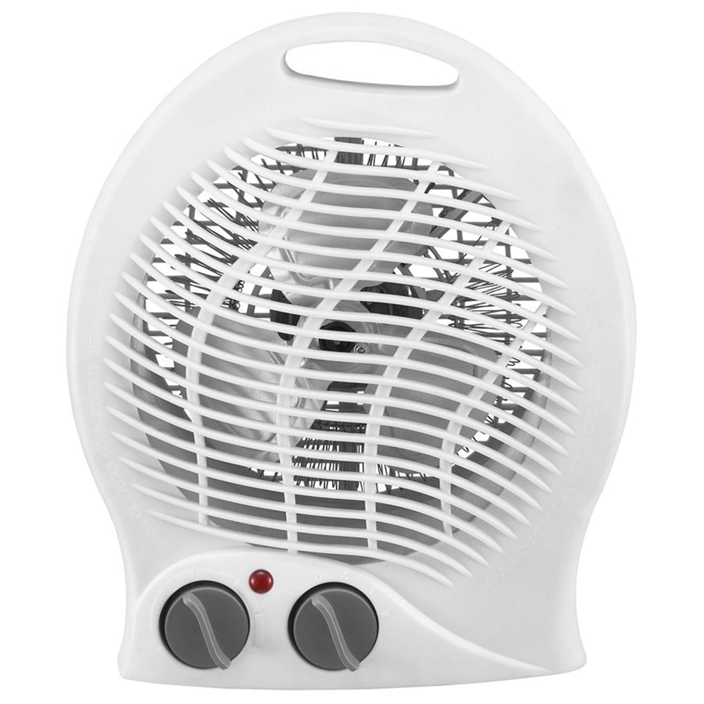 Hauz - 12" Portable Fan + Heater, Adjustable Thermostat, 1500W, White - - Mounts For Less