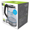 Hauz AGK666 1.7L Stainless Steel Cordless Glass Kettle with LED Base Black - - Mounts For Less