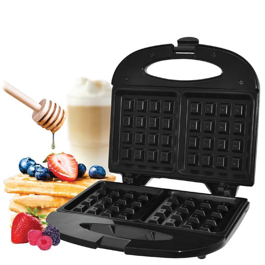 Hauz AWM265 - 2 Slice Waffle Maker With Non-Stick Plates, Lightweight and Compact, Black - - Mounts For Less