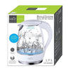 Hauz Blue LED Illuminated Glass Kettle 7 Cups 1.7 Liters White - - Mounts For Less