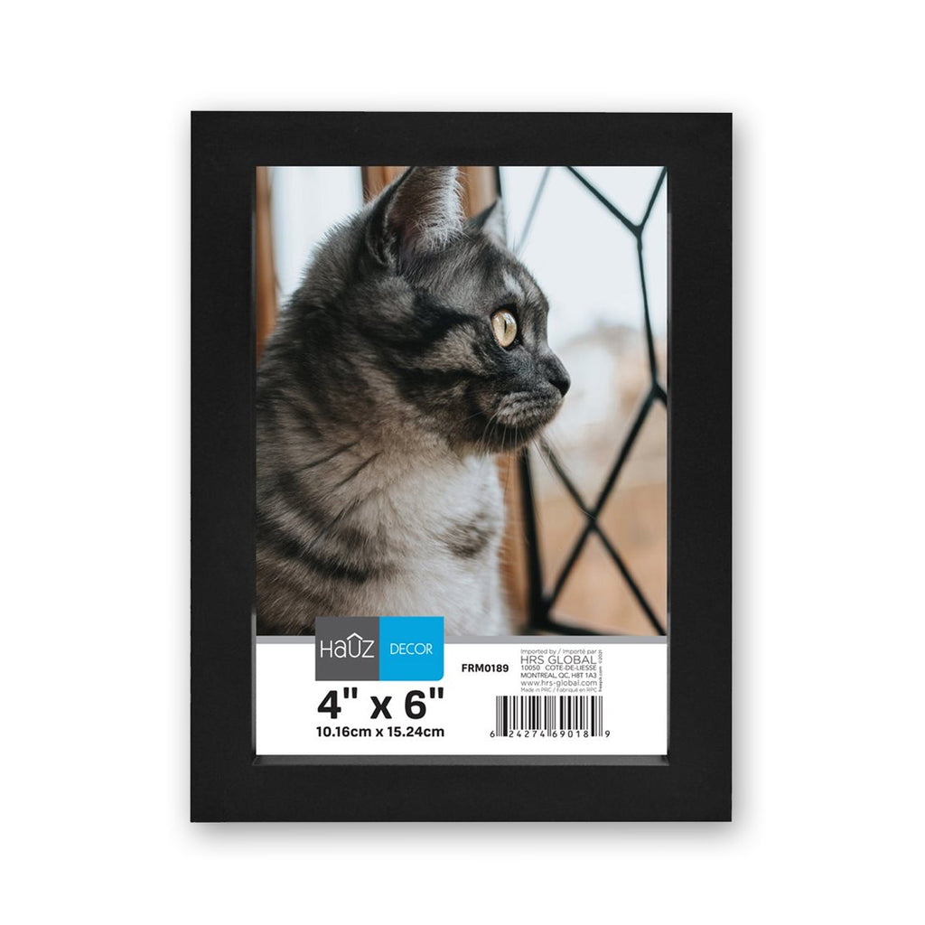Hauz FRM0189 - 4x6 Picture Frame Black - - Mounts For Less