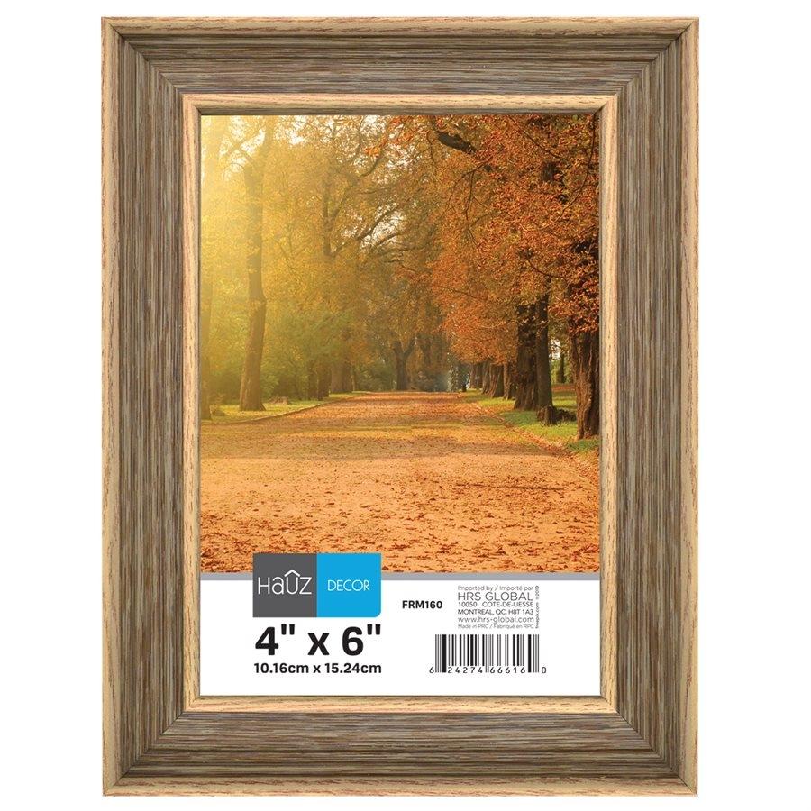 Hauz FRM160 Picture Frame 4X6'', Brown - - Mounts For Less