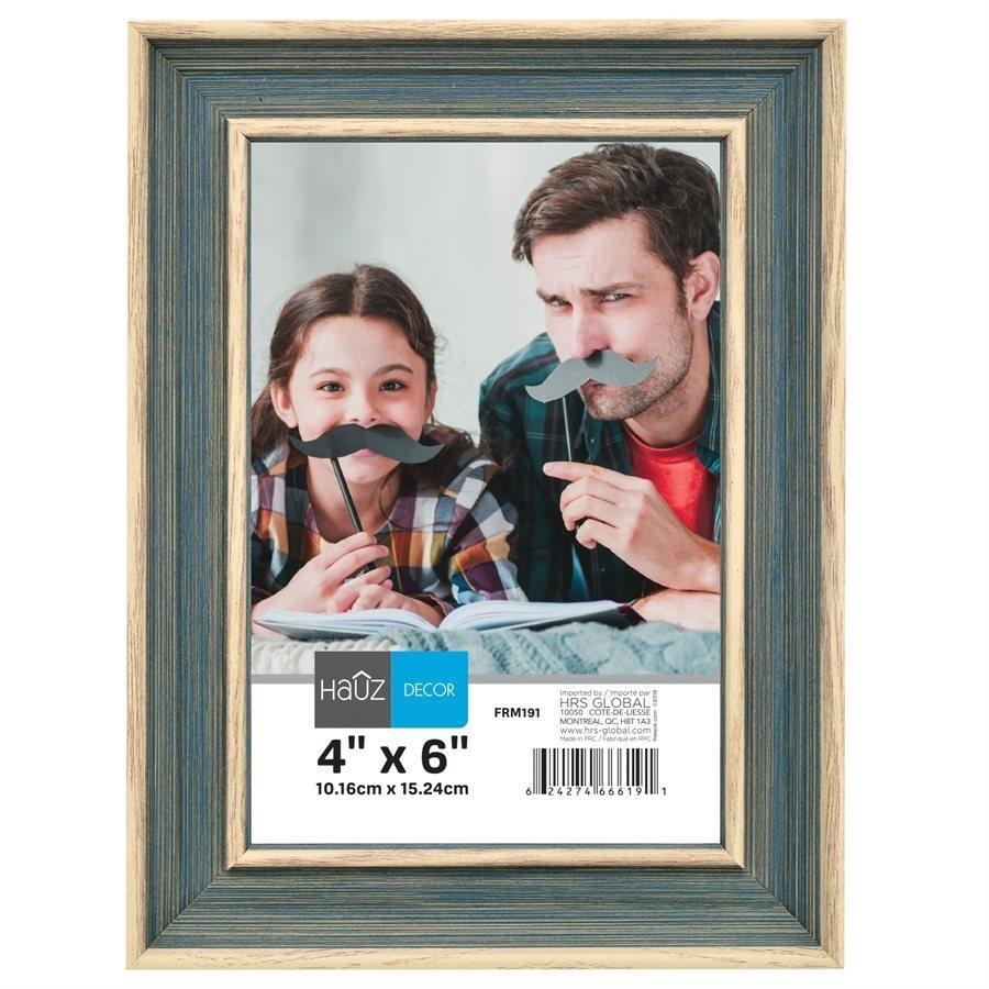 Hauz FRM191 Picture Frame 4X6'', Blue - - Mounts For Less