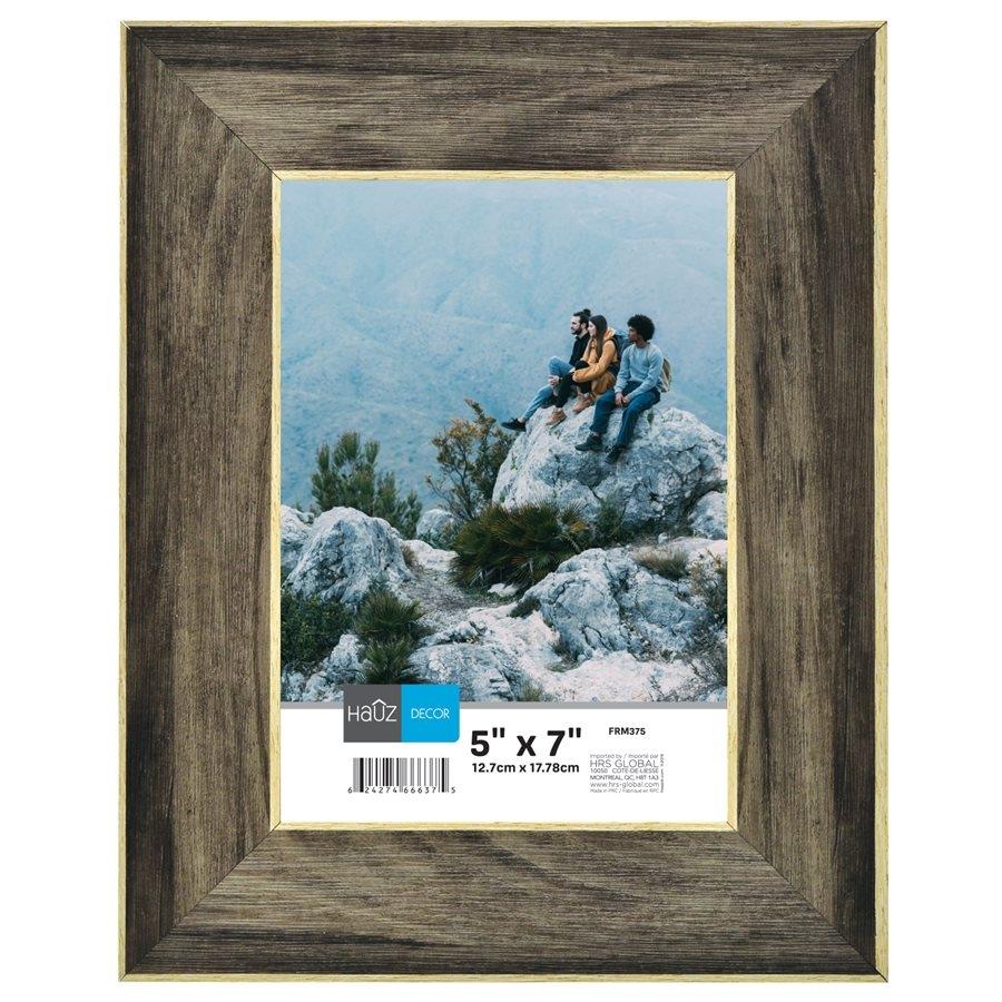 Hauz FRM375 Picture Frame 5X7'', Brown - - Mounts For Less