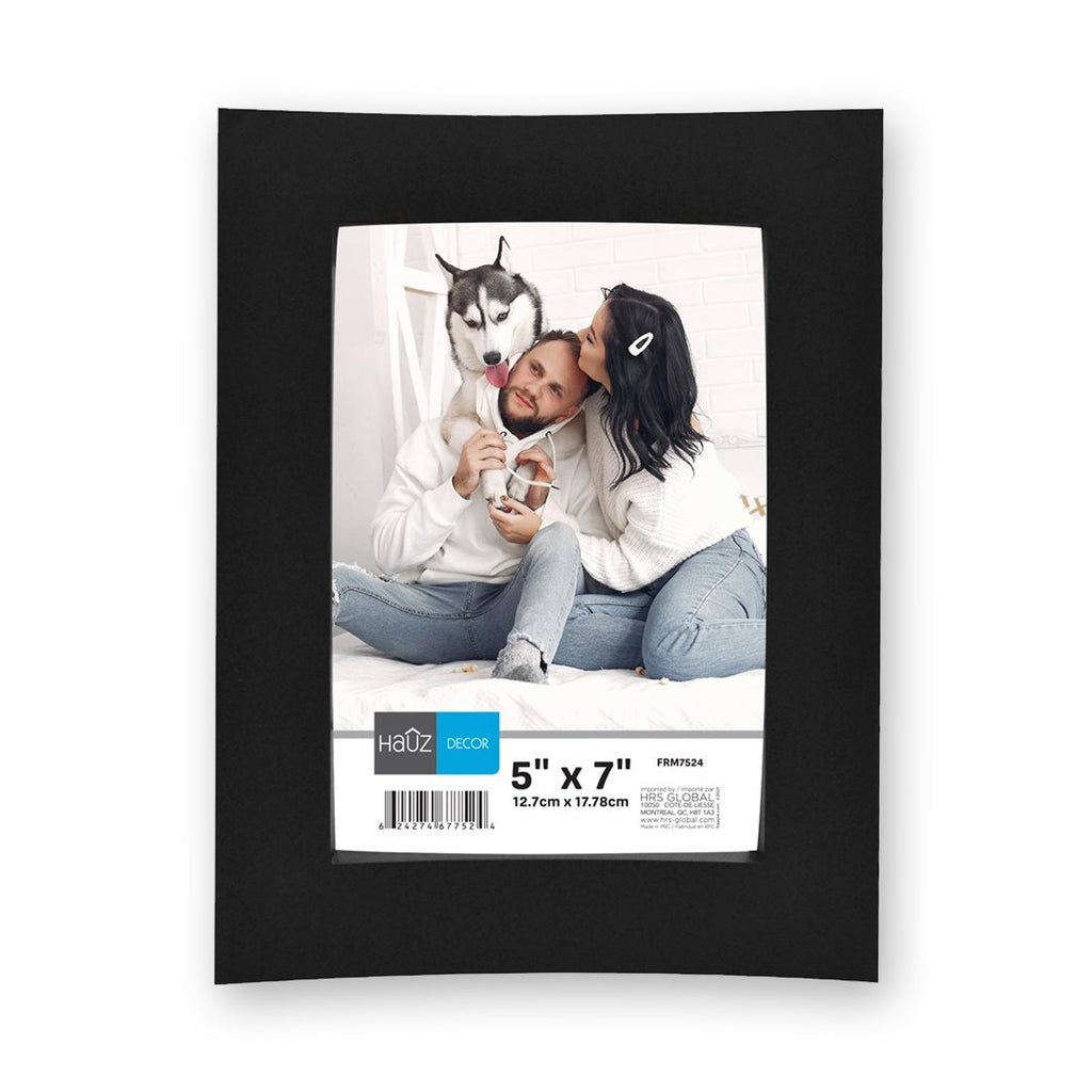 Hauz FRM7524 - 5x7 Black Curved Picture Frame - - Mounts For Less