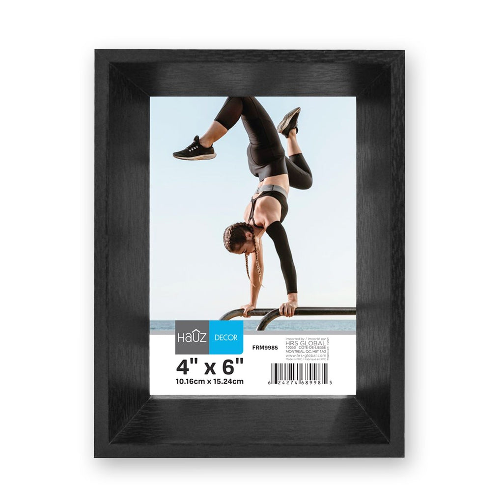 Hauz FRM9985 - 4x6 Black Box Picture Frame - - Mounts For Less
