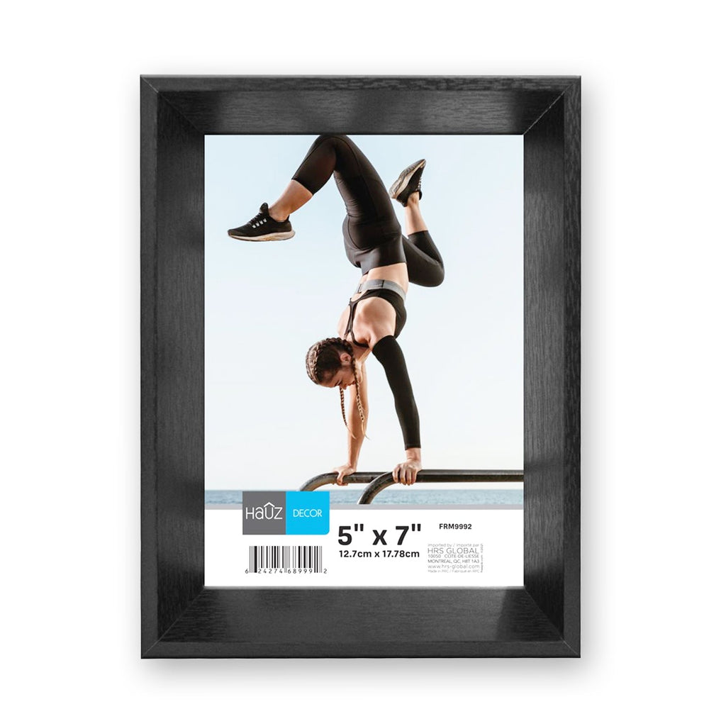 Hauz FRM9992 - 5x7 Black Box Picture Frame - - Mounts For Less