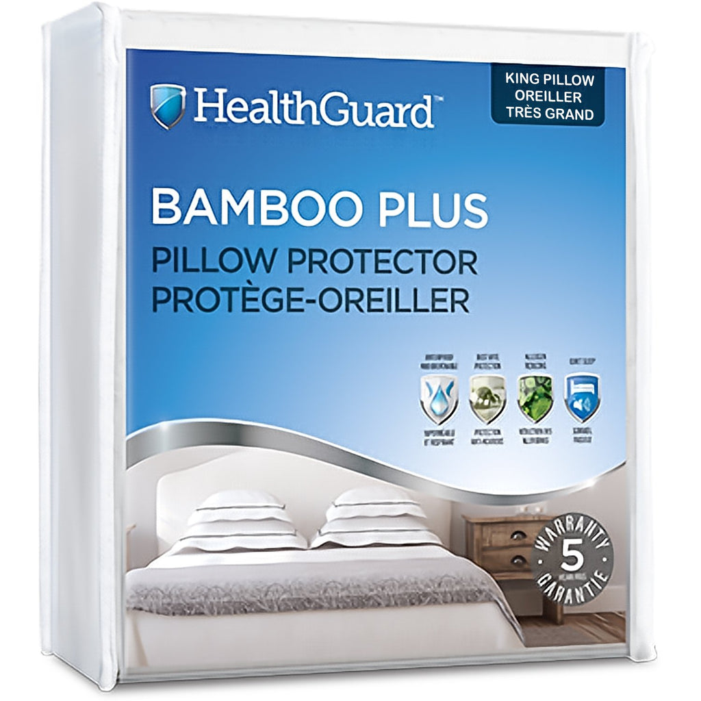 HealthGuard Bamboo Plus Waterproof Pillow Protector King Pillow Protector - - Mounts For Less