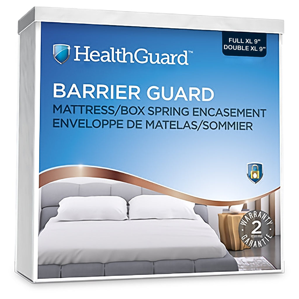 HealthGuard Barrier Guard Mattress And Box Spring Encasement Full Extra Long 9" - - Mounts For Less