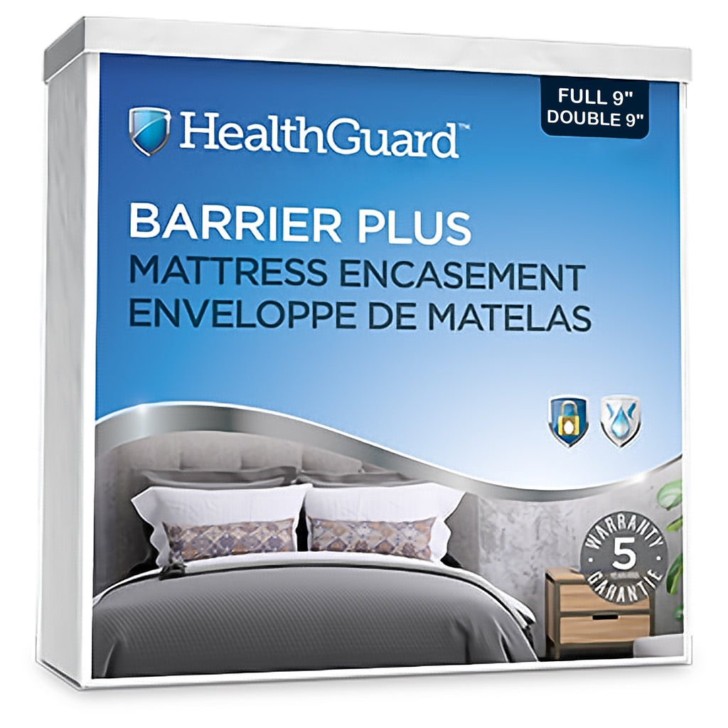 HealthGuard Barrier Plus Waterproof Terry Surface Mattress Encasement Full 9" - - Mounts For Less