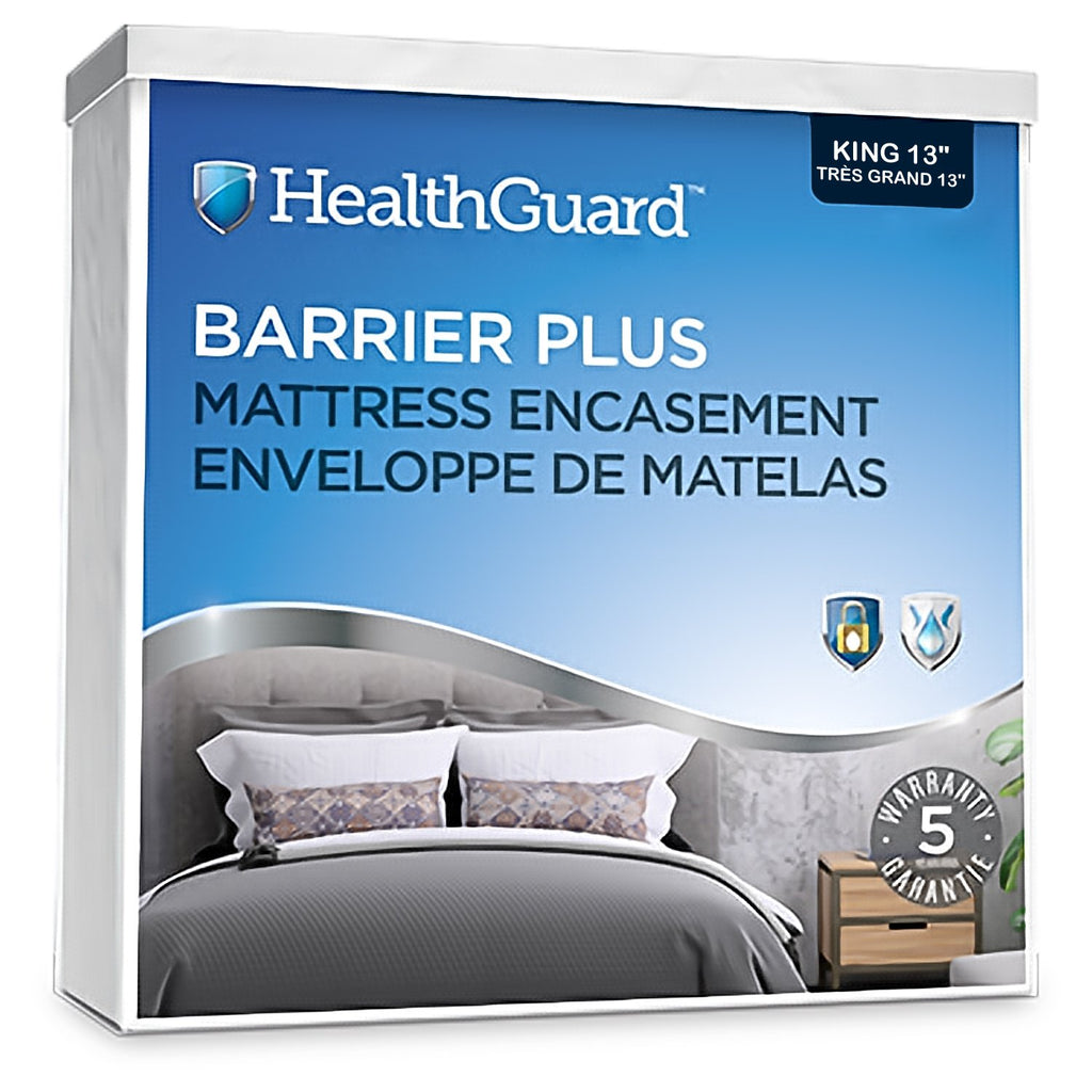 HealthGuard Barrier Plus Waterproof Terry Surface Mattress Encasement King 13" - - Mounts For Less