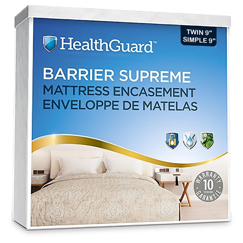 HealthGuard Barrier Supreme 6-sided Waterproof Mattress Encasement Twin 9" - - Mounts For Less