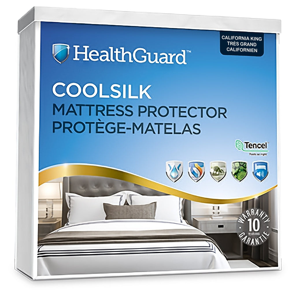 HealthGuard Coolsilk 5 Sided Tencel Jersey Waterproof Mattress Protector California King - - Mounts For Less