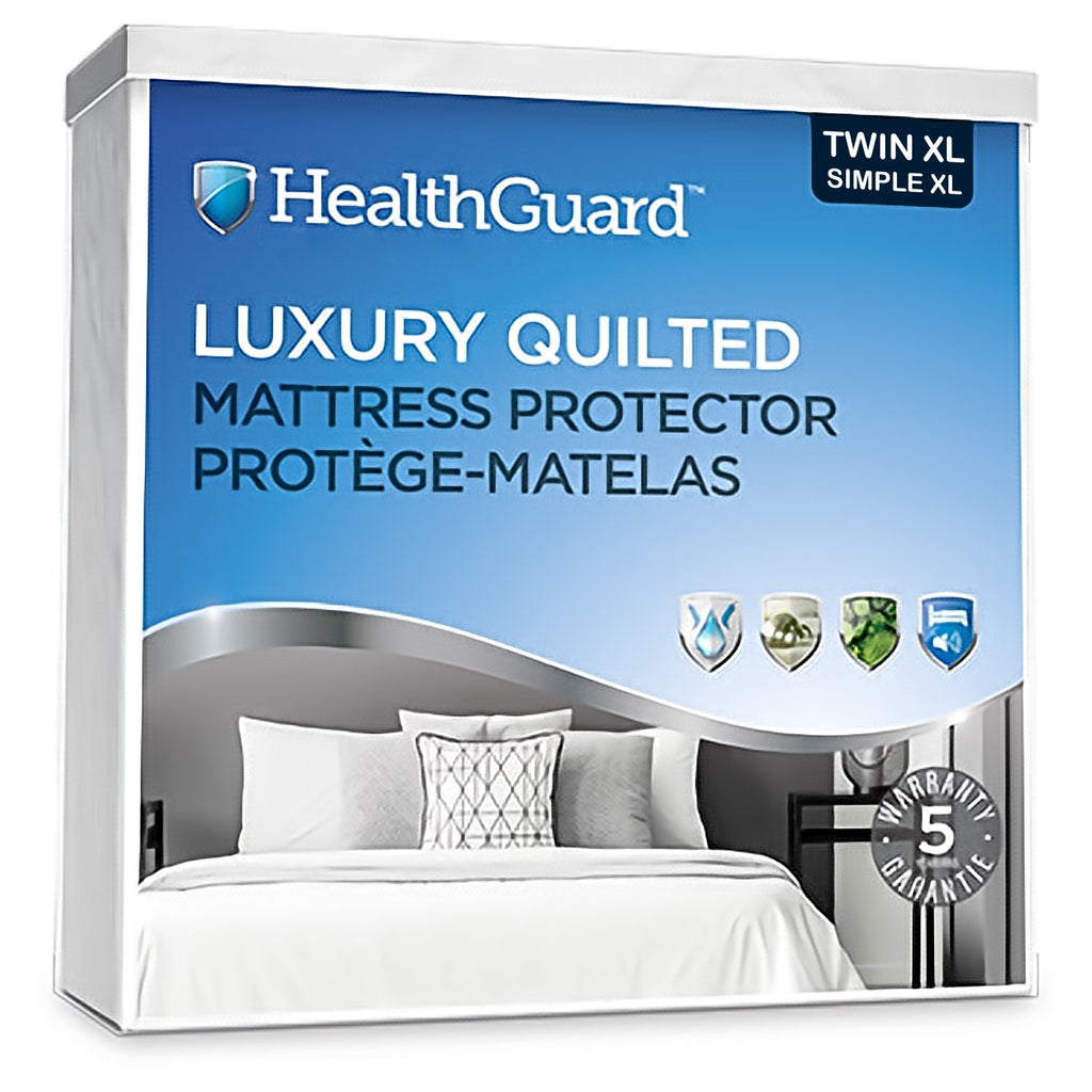 HealthGuard Luxury Quilted Waterproof Mattress Protector Twin Extra Long - - Mounts For Less