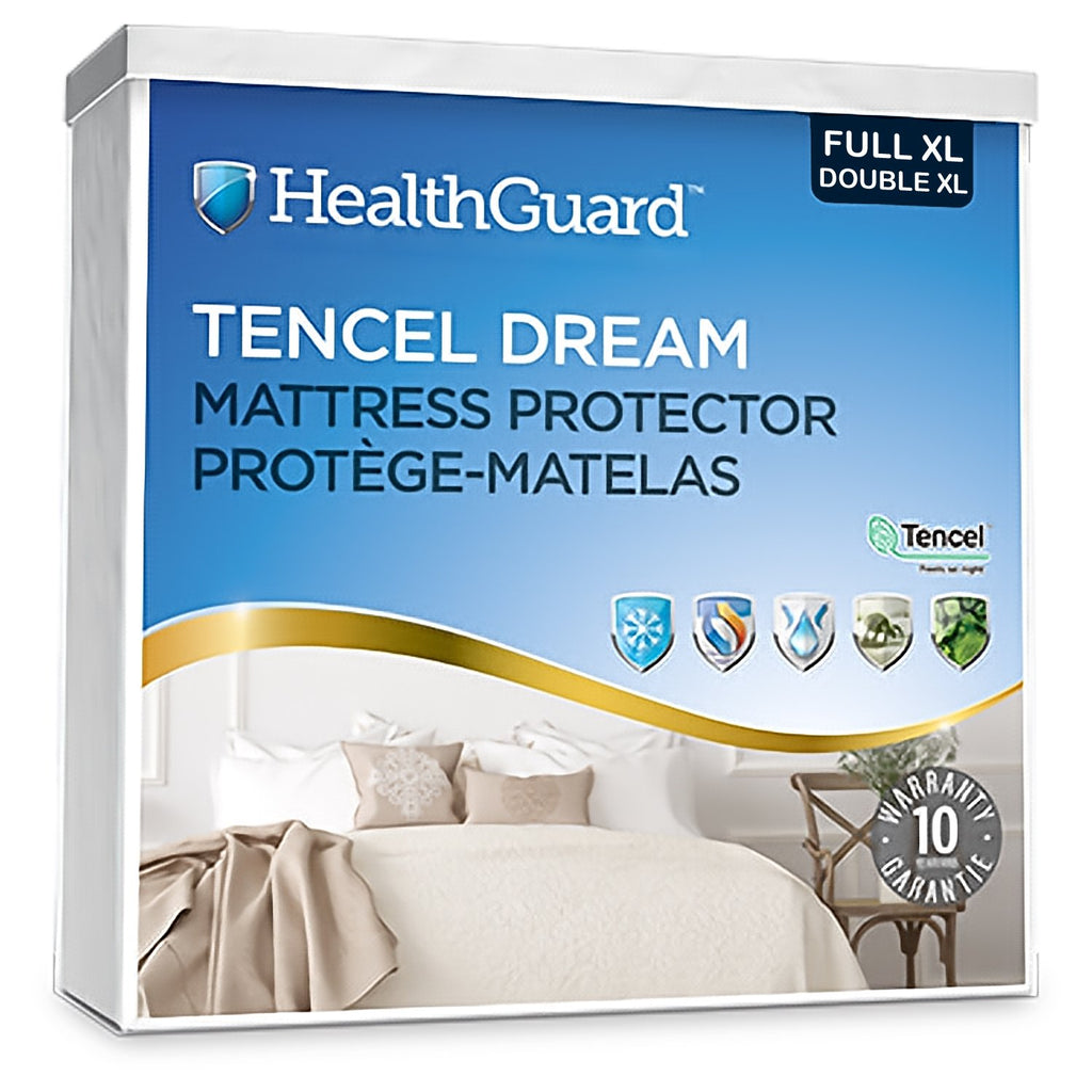 HealthGuard Tencel Dream Tencel Jacquard Waterproof Mattress Protector Full Extra Long - - Mounts For Less