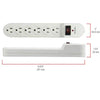 Hyper Tough - 6 Outlet Surge Protector, 900 Joules, 6 Foot Cable, White - - Mounts For Less