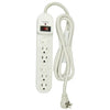 Hyper Tough - 6 Outlet Surge Protector, 900 Joules, 6 Foot Cable, White - - Mounts For Less