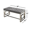 IFDC - Bench with Padded Seat and Chrome Leg, 39''x19''x19 '', Gray Velor - - Mounts For Less