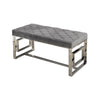 IFDC - Bench with Padded Seat and Chrome Leg, 39''x19''x19 '', Gray Velor - - Mounts For Less