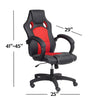 IFDC - Office Chair on Wheels, Variable Height from 41 '' to 45 '', Black and Red - - Mounts For Less