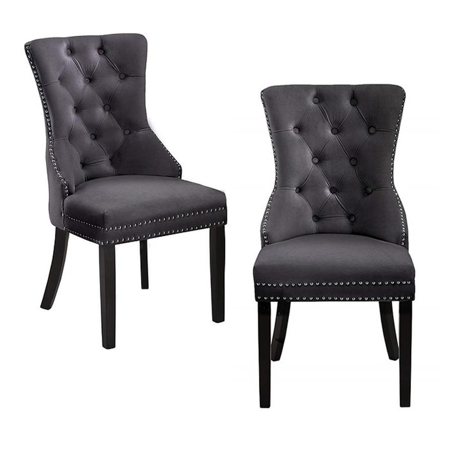 IFDC - Velvet Dining Chairs, 21 '' x 23 '' x 40 '', Set of 2, Gray - - Mounts For Less