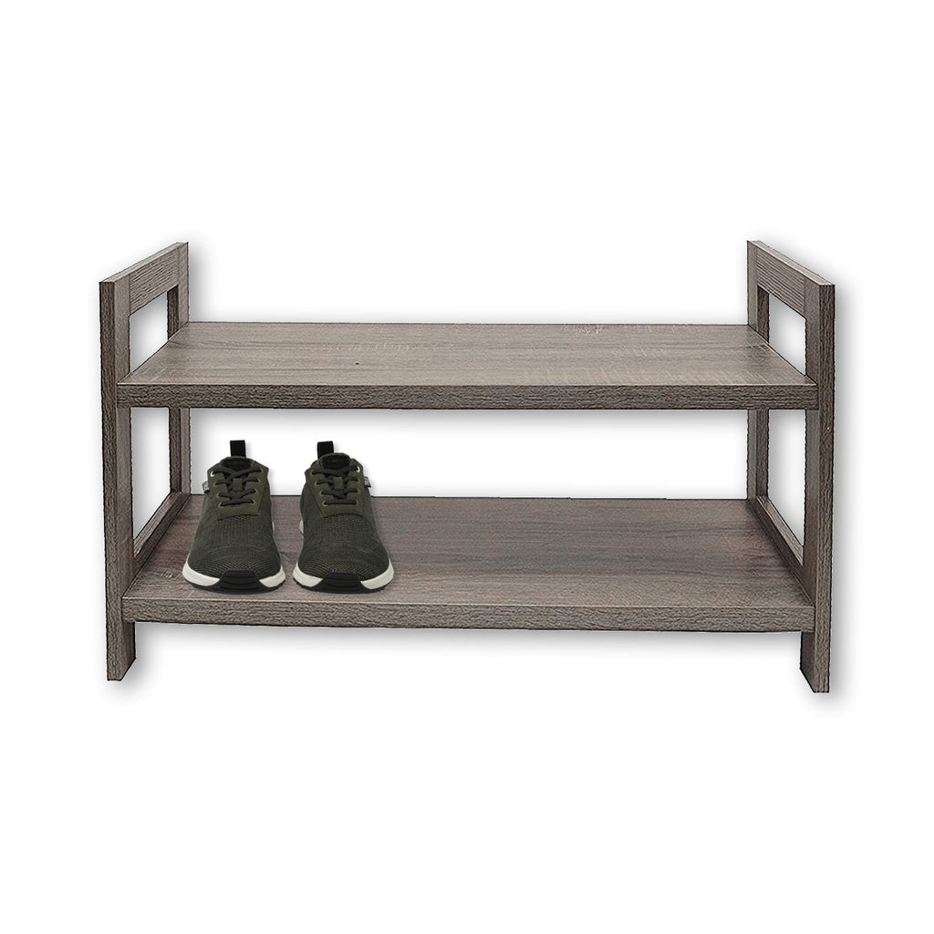 ITY International - 2 Tier MDF Shoes Rack, 27.5"x10.62"x15.75", Taupe Gray - - Mounts For Less