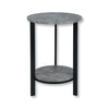 ITY International - 2 Tier Round Side Table, 15.75" x 23.6", Cement Gray - - Mounts For Less