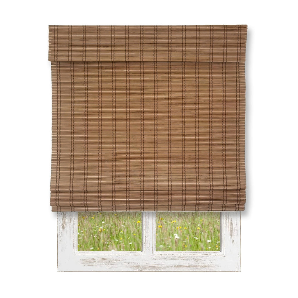 ITY International - Bamboo Window Roman Shade, Cordless, 72" x 72", Brown - - Mounts For Less