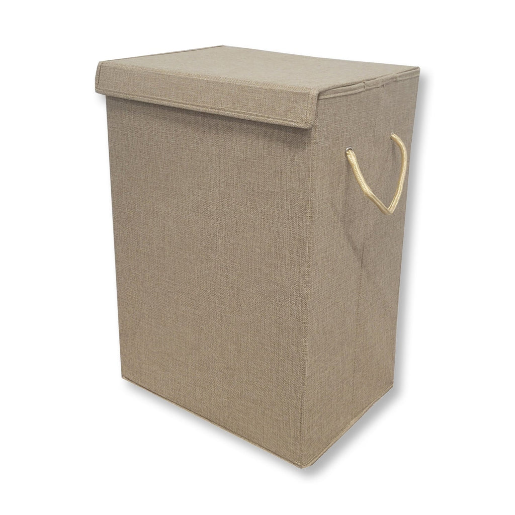 ITY International - Collapsible Fabric Laundry Hamper, 15.75" x 11.85" x 23.65", Beige - - Mounts For Less