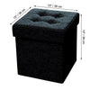 ITY International - Foldable Fabric Ottoman/Footrest with Storage, 15" x 15" x 15", Black - - Mounts For Less