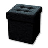 ITY International - Foldable Fabric Ottoman/Footrest with Storage, 15" x 15" x 15", Black - - Mounts For Less