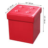 ITY International - Foldable Ottoman/Footrest with Storage, 15" x 15" x 15", Red - - Mounts For Less