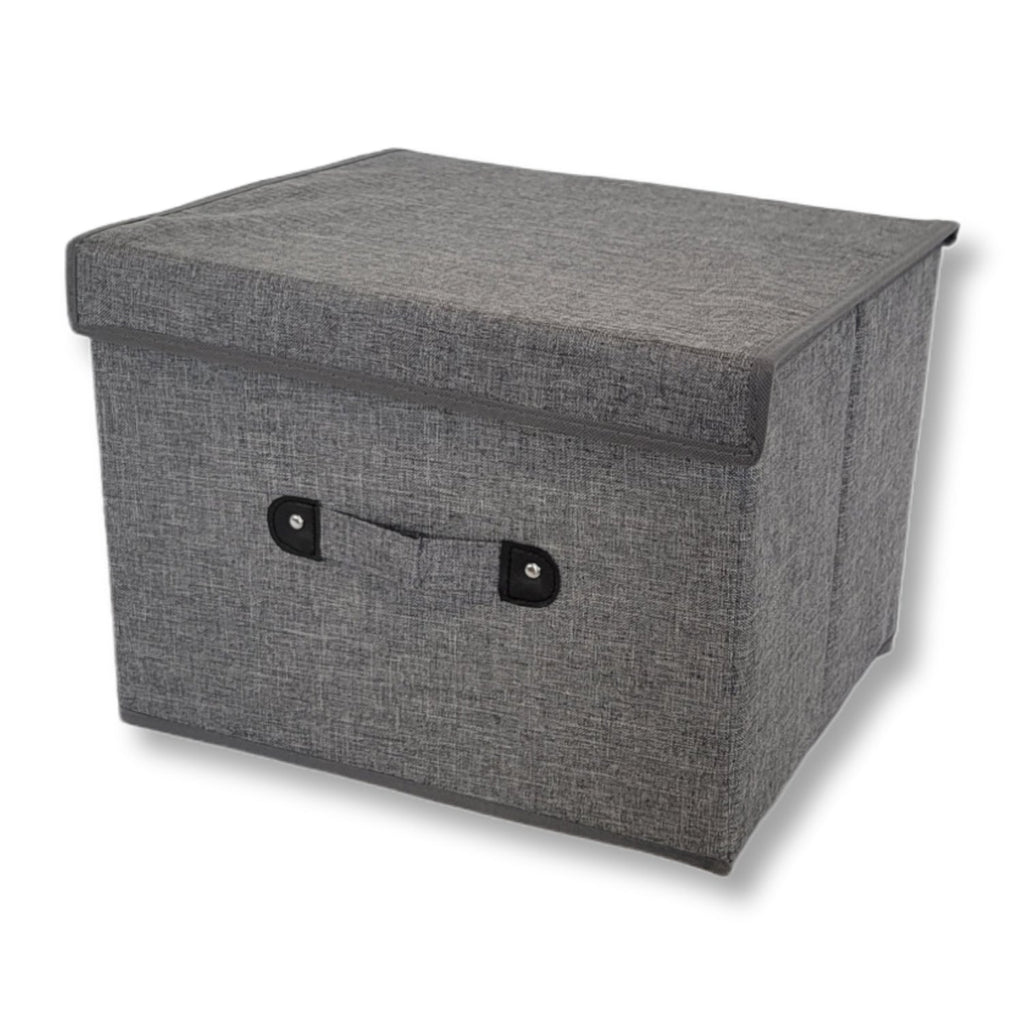 ITY International - Foldable Storage Box, 14.6"x11.8"x10.6", Grey - - Mounts For Less
