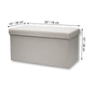 ITY International - Large Plush Fabric Foldable Ottoman/Footrest with Storage, 30" x 15" x 15", White - - Mounts For Less