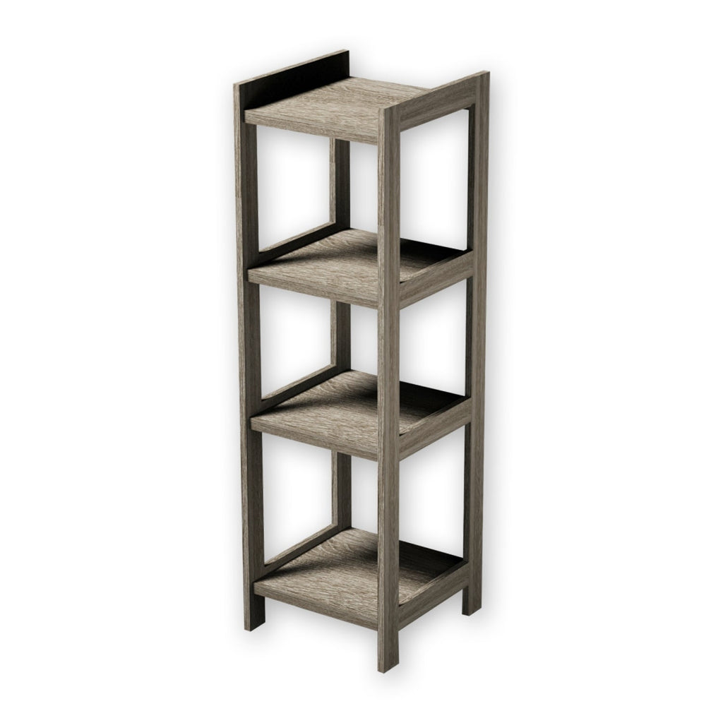 ITY International - MDF Shelving Unit with 4 Shelves, 13.4"x13"x43.3", Taupe Grey - - Mounts For Less