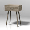 ITY International - MDF Side Table with Drawer, 11.8"x15.75"x23.25", Taupe Gray - - Mounts For Less