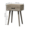 ITY International - MDF Side Table with Drawer, 11.8"x15.75"x23.25", Taupe Gray - - Mounts For Less